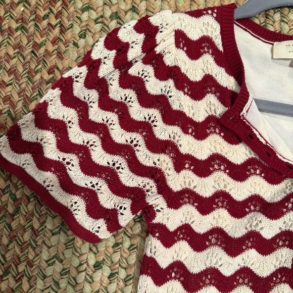 Sezane Emmanuelle Dress Twine/ Cherry - Size XS - Picture 3 of 5